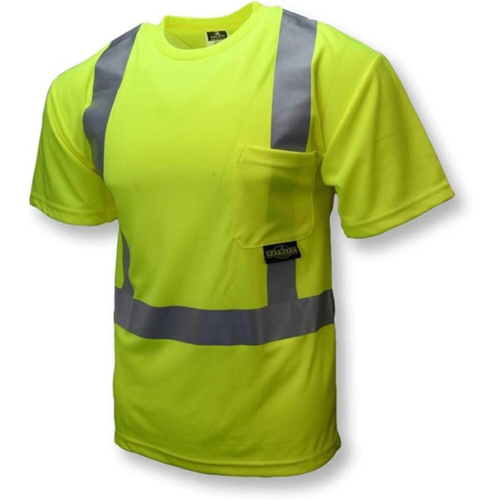 New Radians Mens 2X 2" Reflective Stripes Short Sleeve Mesh Safety Tee Shirt